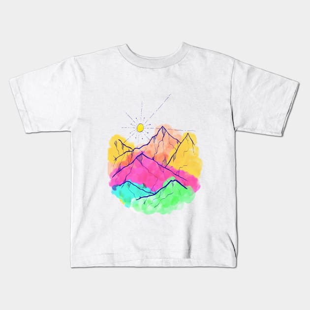 Summer colour peaks Kids T-Shirt by Swadeillustrations